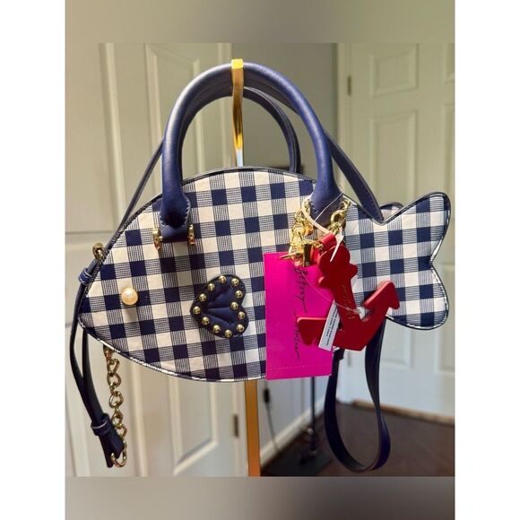 Betsey Johnson Handbags - NWT Betsey Johnson Xosea Gingham Fish Crossbody Bag w/ Anchor Charm